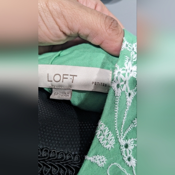 Loft Petite Eyelet Flutter Sleeve Dress - Picture 2 of 3